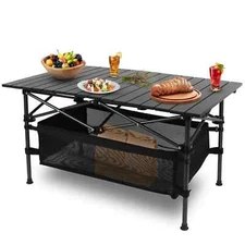 Folding Camping Table Portable Aluminum Roll-up Picnic BBQ Desk Outdoor Party