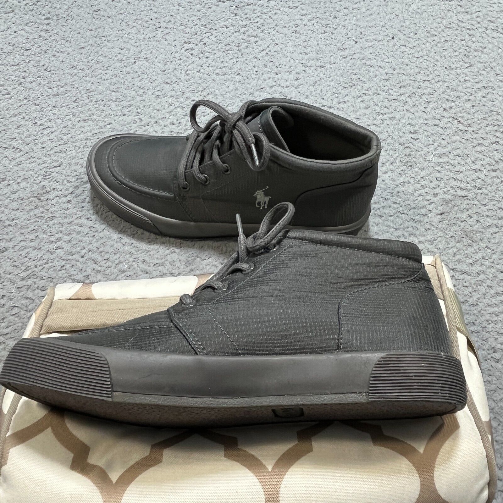 Polo Ralph Lauren Sneaker Shoes Mens 6.5 Gray Fax… - image 8
