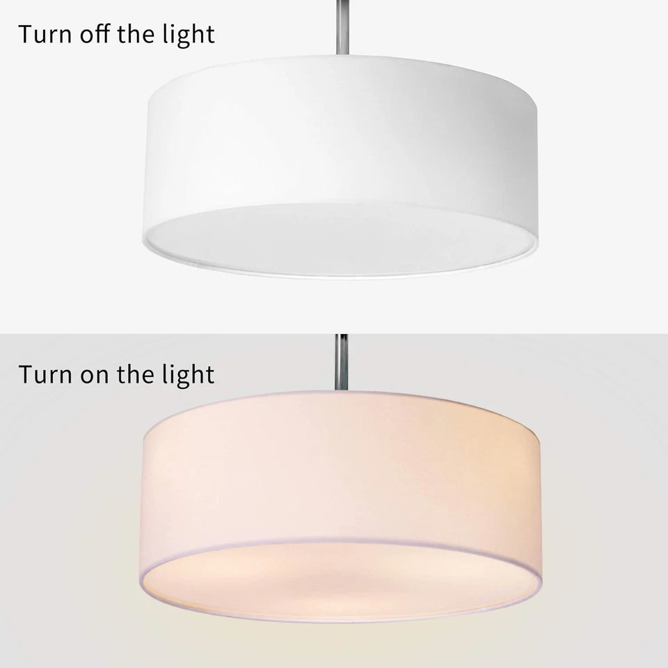 Ceiling Light, Semi-Flush Mount Modern Fabric Pendant Light Shade, 17.7" Large W - Image 4 of 4