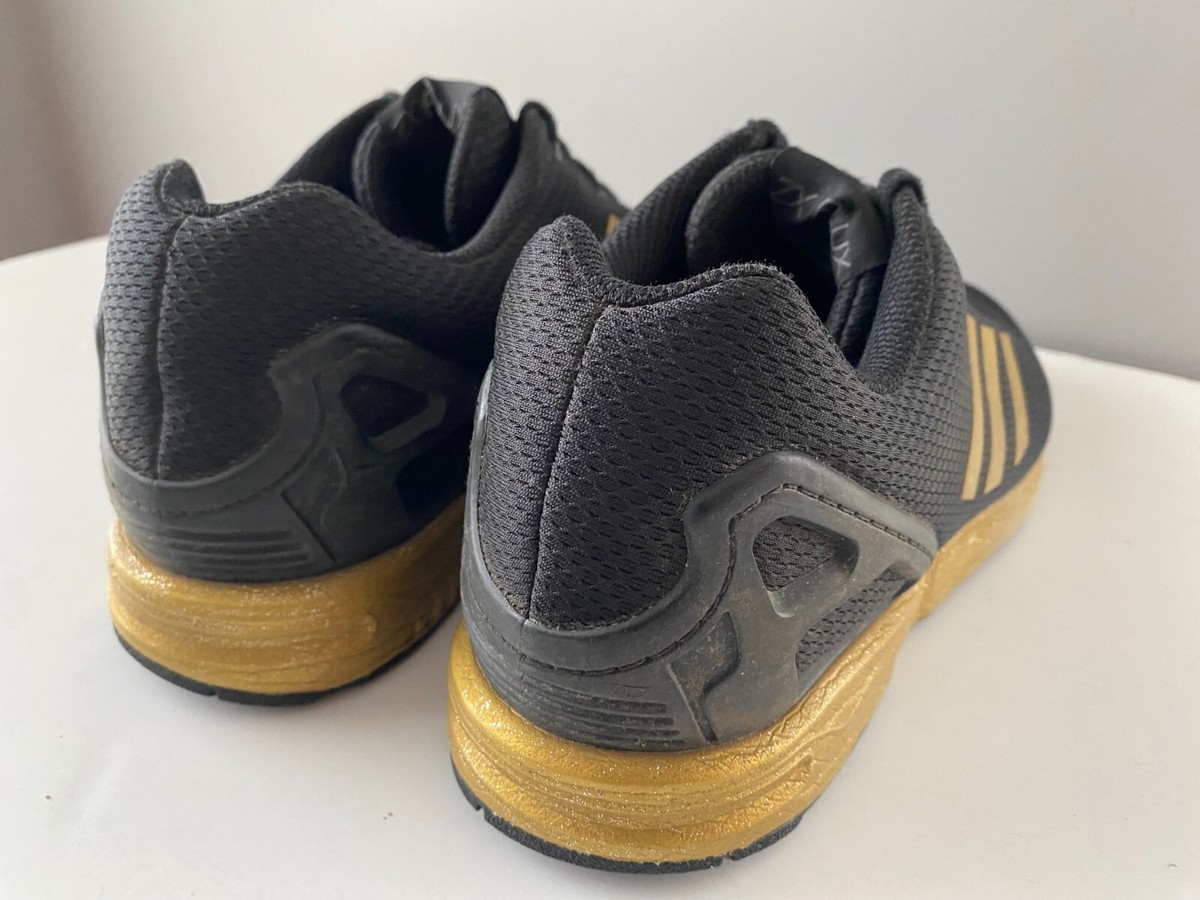 Men's 11 Adidas ZX Flux Shoes Black Metallic Gold | eBay