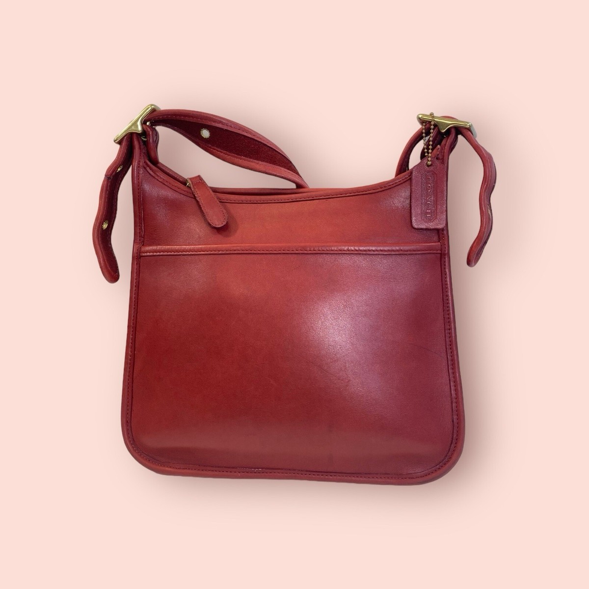バッグ Vintage Old Coach Pouch Leather Red COACH Shoulder Bag Red Flap Old Coach USA Leather | eBay
