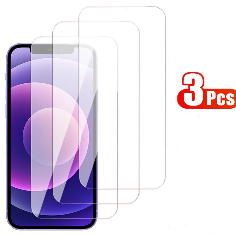 3Pc Tempered Glass Screen Protector For iPhone 12 13 Mini 14 15 Plus Max Pro
