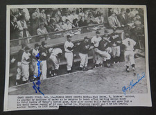 GIL MCDOUGALD YANKEES 1956 W.S. PERFECT GAME SIGNED PHOTO Johnny Blanchard AUTO