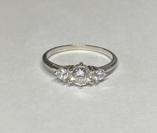 Sterling Silver Cubic Zirconia 3 Stone Ring