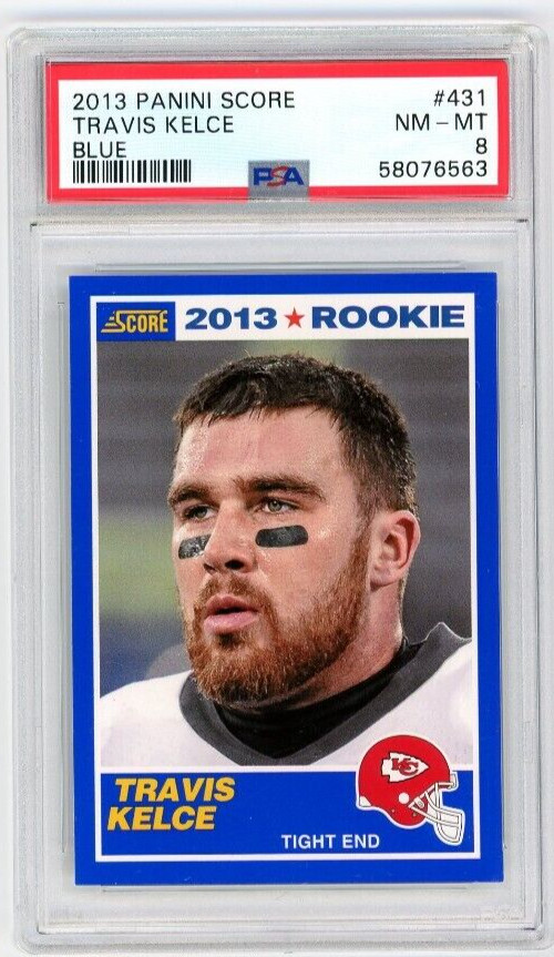 2013 Panini Score Rookie RC Blue #431 TRAVIS KELCE PSA 8 Kansas City Chiefs