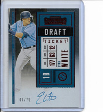 2020 Panini Contenders Evan White Prospect Draft Ticket Red Auto 7/75 #PT-EW NM
