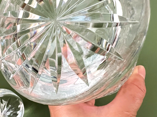 Waterford 421 Laurel Criss Cross Cut Crystal Old Fashioned Decanter w Stopper - Picture 10 of 12