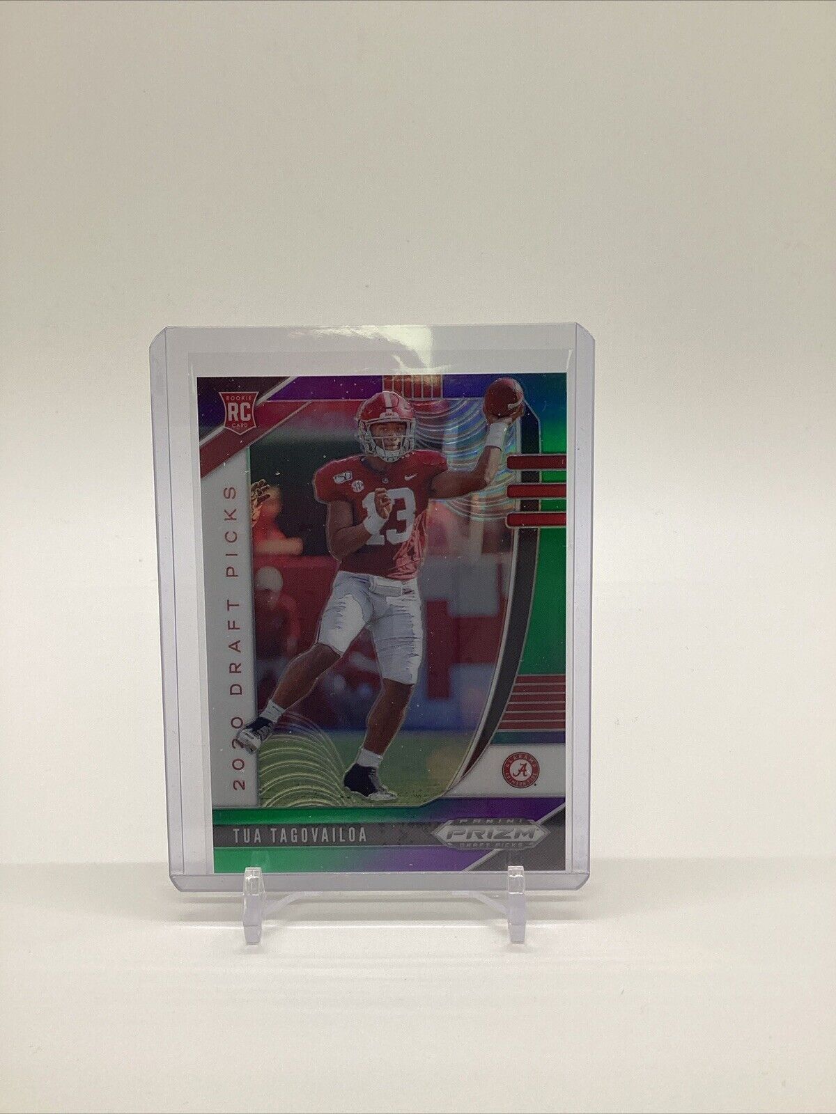 2020 Panini Prizm Draft Picks TUA TAGOVAILOA Purple/Green /199 Rookie