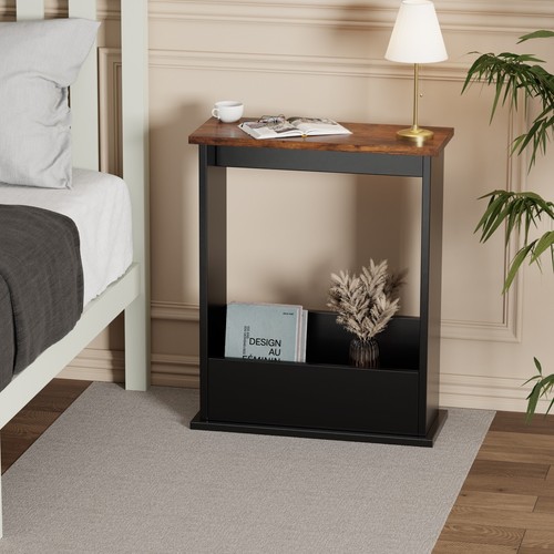Slim Side Table with Storage Small Space Sofa End Table Bedside Living Room Home - Picture 28 of 65