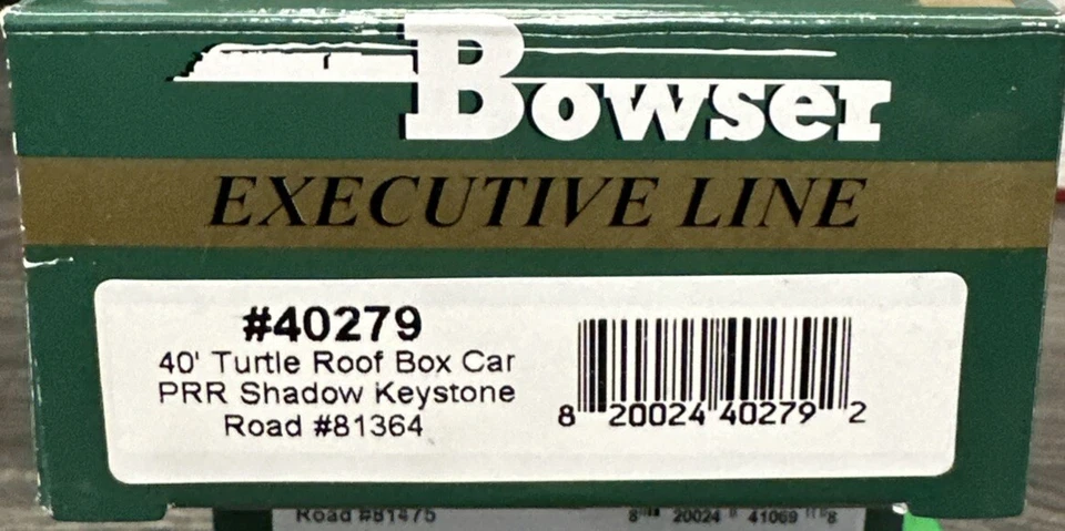 BOWSER Executive Line HO Scale #40279 40’ Turtle Box Car PRR #81364 - NEW! - Image 2 of 4