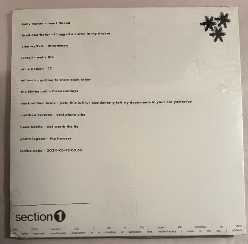 PIANO 1 - SECTION 1 - S006-3 VINYL LP LIMITED CLEAR - NEW - A7 - Picture 2 of 2