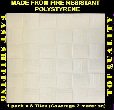 DECODALE 6M² Polystyrene Ceiling Tile Wall Panels Flame Retardant Fire Resistant Dublin