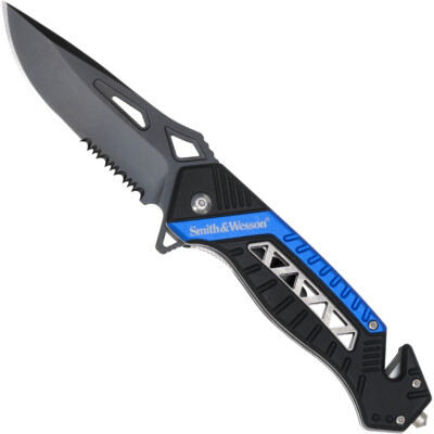 Smith & Wesson Rescue Taschenmesser Rettungsmesser Blau