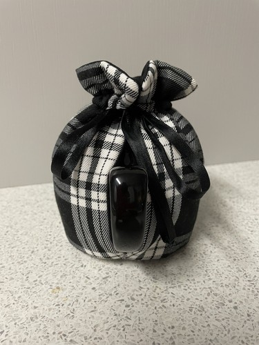 Handmade Two Cup Fabric Small Tea Cosy, Black Tartan - Picture 2 of 4
