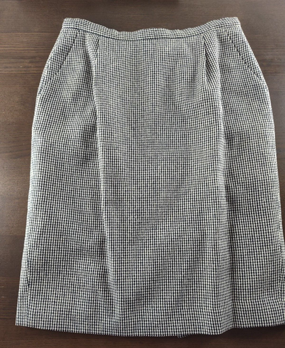 Pendleton 100% Wool 2 pcs Plaid Black/White Dress Suit Blazer And Skirt Size 12 - Picture 12 of 19
