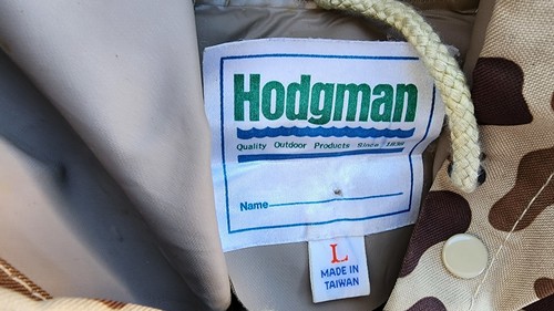 Vtg Hodgman Large Men's Lakestream Camo Hooded Raincoat Fishing Hunting Jacket - Picture 3 of 4