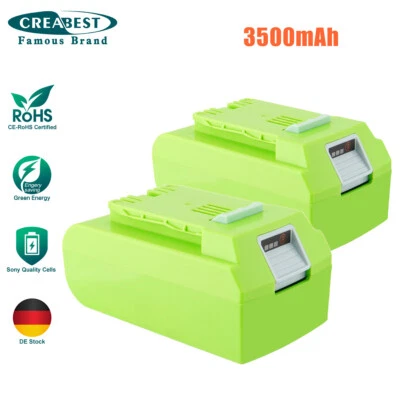 CREABEST 2x 24V Akku Für Greenworks 29842 29852 29807 29322 G-24 24V 3500mAh Li-ion
