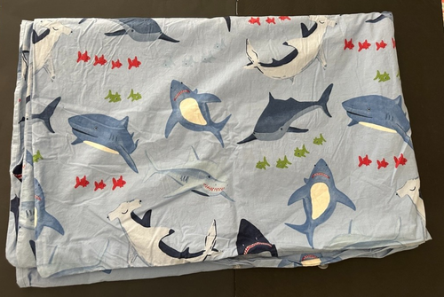 Pottery Barn Kids Blue Shark Twin Duvet Cover - Picture 2 of 5