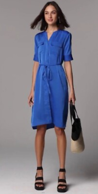 bright blue shirt dress Royal Blue Shirt Dress With Sequin Details