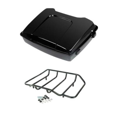 Black Razor Trunk Top Luggage Rack Fit For Harley Touring Touring 1997-2013 12