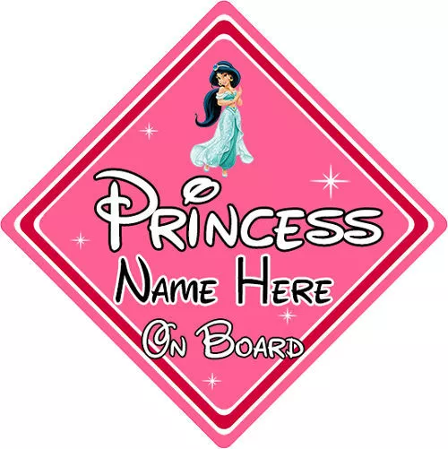 Disney Princess On Board Car Sign - Jasmine From Aladdin