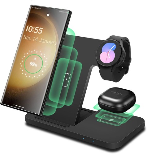 Drahtloses Ladegerät 3 in 1,Faltbare schnelle Induktions-Ladestation für Samsung