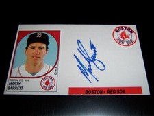 Marty Barrett Autographed Index Card  Boston Red Sox SS W/ Pass Authentication 