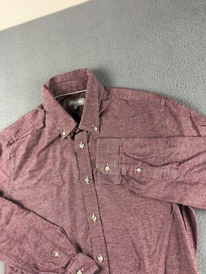 #ad Ash amp; Erie Shirt Men#x27;s M Burgundy Red Oxford Button Down Dress Casual Minimalist $34.99
