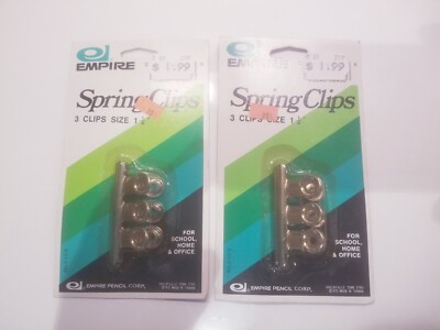 Empire Spring Clips, 3 Clips Size 1 1/4 Lot Of 2 NIP
