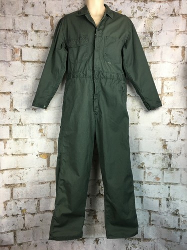 1960s Sears Mechanic Coverall Green Twill Long Sle