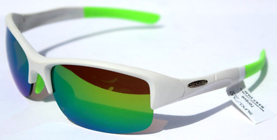 SUNCLOUD Torque POLARIZED White/Green Mirror/Rose 2 Lens NEW Smith Sport $55