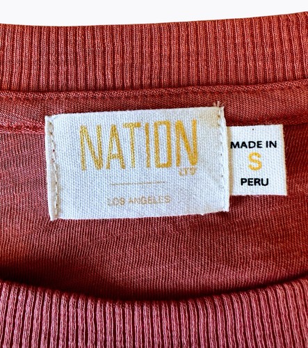 207 $ Nation LTD rot Ton Rundhalsausschnitt Langarm Sweatshirt Julia Ärmel Gr. S - Bild 7 von 8