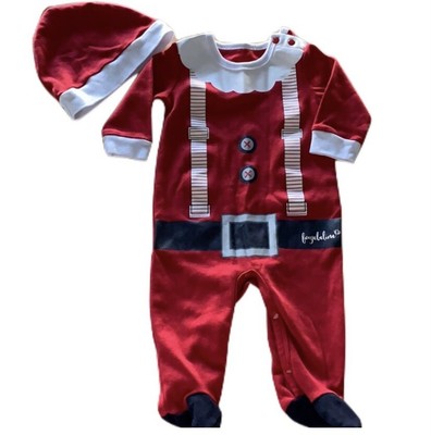 Baby Santa one piece with cap 0-6 months