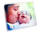 Personalised Frameless Glass Photo Frame with Stand 23x18cm