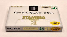 Cinta de casete de audio en blanco SONY STAMINA XII 46 (sellada) NUEVA