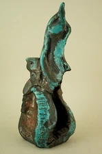 Antonia Campi Ceramic sculpture Metallic lustre Unique piece surrealist 1900 XX