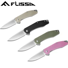 FLISSA Pocket Knife Folding Tactical Knife EDC Knife with G10 Handles Liner Lock
