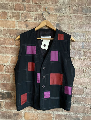 Dirk Bikkembergs, Vintage Dirk Bikkembergs Men’s Mixed Media Vest, Sz 46 XS