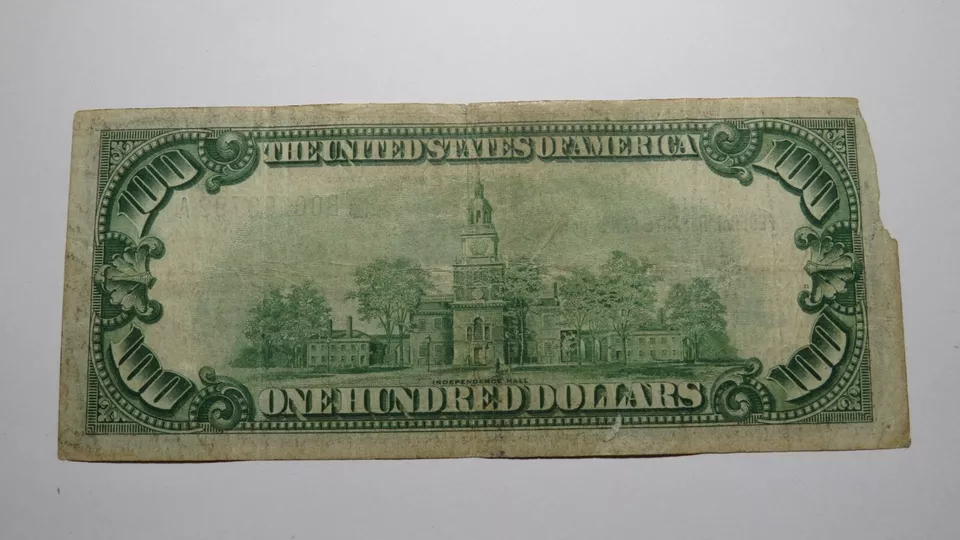 $100 1929 New York City NYC National Currency Note Federal Reserve Bank RARE! - Image 3 of 3