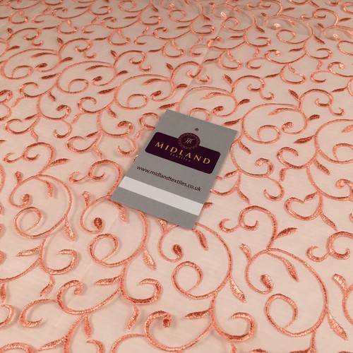 £9.99 Embroidered Floral Viscose Organza Dress Curtain Fabric 150 cm MK1359 - Picture 17 of 47