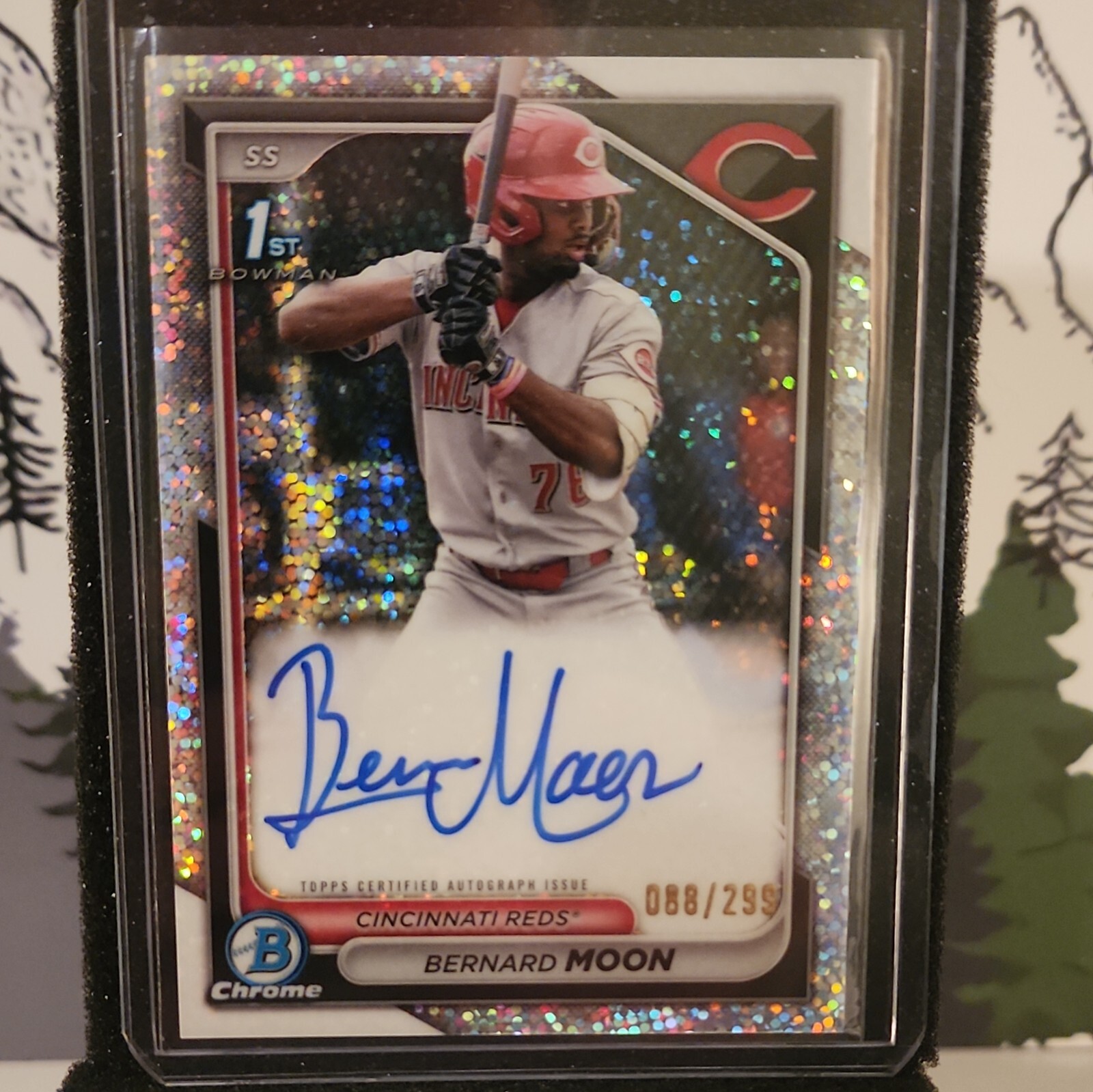 2024 Bowman Chrome Bernard Moon 1st Auto Speckle Refractor /299 Reds RC