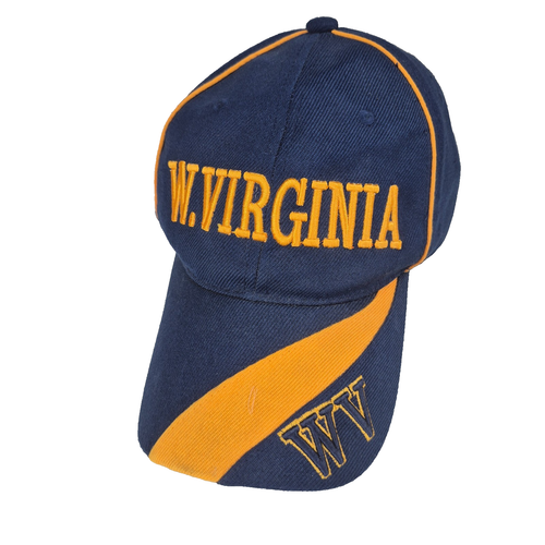 West Virginia Blue & Yellow Baseball Cap Embroidered Hat - Picture 2 of 6