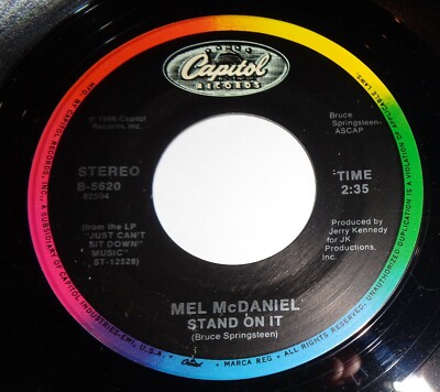 Mel McDaniel 45 RPM Record - Stand On It / In Oklahoma A6