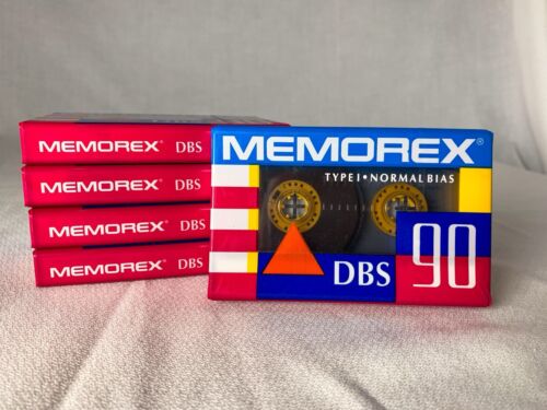 NEW vintage Memorex DBS 90 Audio Blank Cassettes  5 x Tapes - Picture 1 of 3