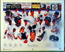 New York Yankees 1998 World Series Champions Autographed Lithograph #1322/1998