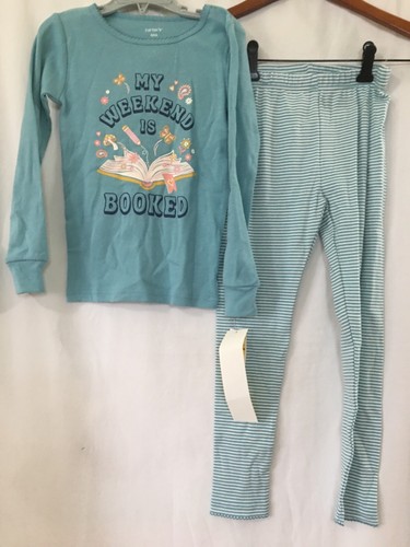 New Carter's Read Book Girls Pajama Set Snug fit Teal many sizes - Picture 3 of 3