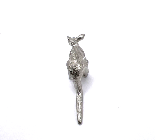 VINTAGE KAGAROO SILVER COLOR METAL MINI FIGURE 1.75" - Picture 4 of 8