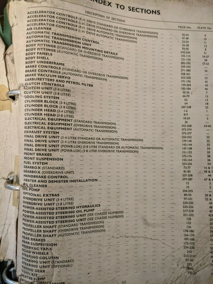 Catálogo de piezas originales 1963-1968 lista de repuestos JAGUAR TIPO S 3,4 3,8 litros Foto 4 de 4