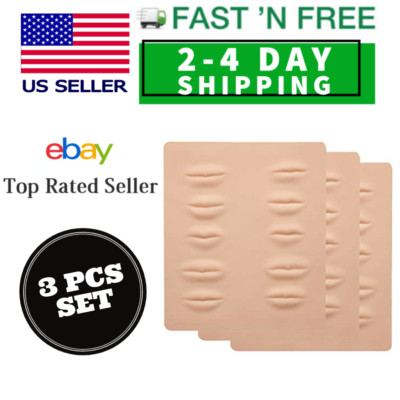 3D Fake Skin Practice Sheets for Microblading, PMU, Tattoo - 3pcs Set -