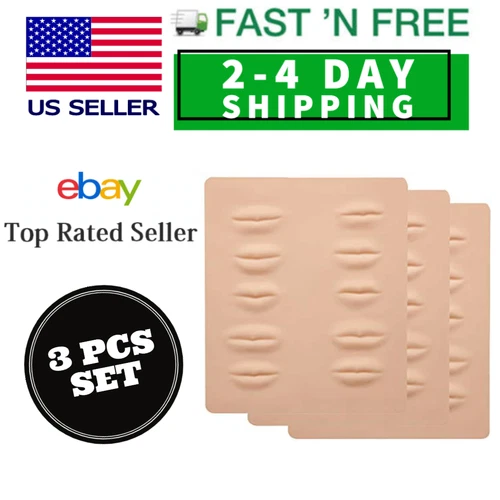 3D Fake Skin Practice Sheets for Microblading, PMU, Tattoo - 3pcs Set - - product listing photo